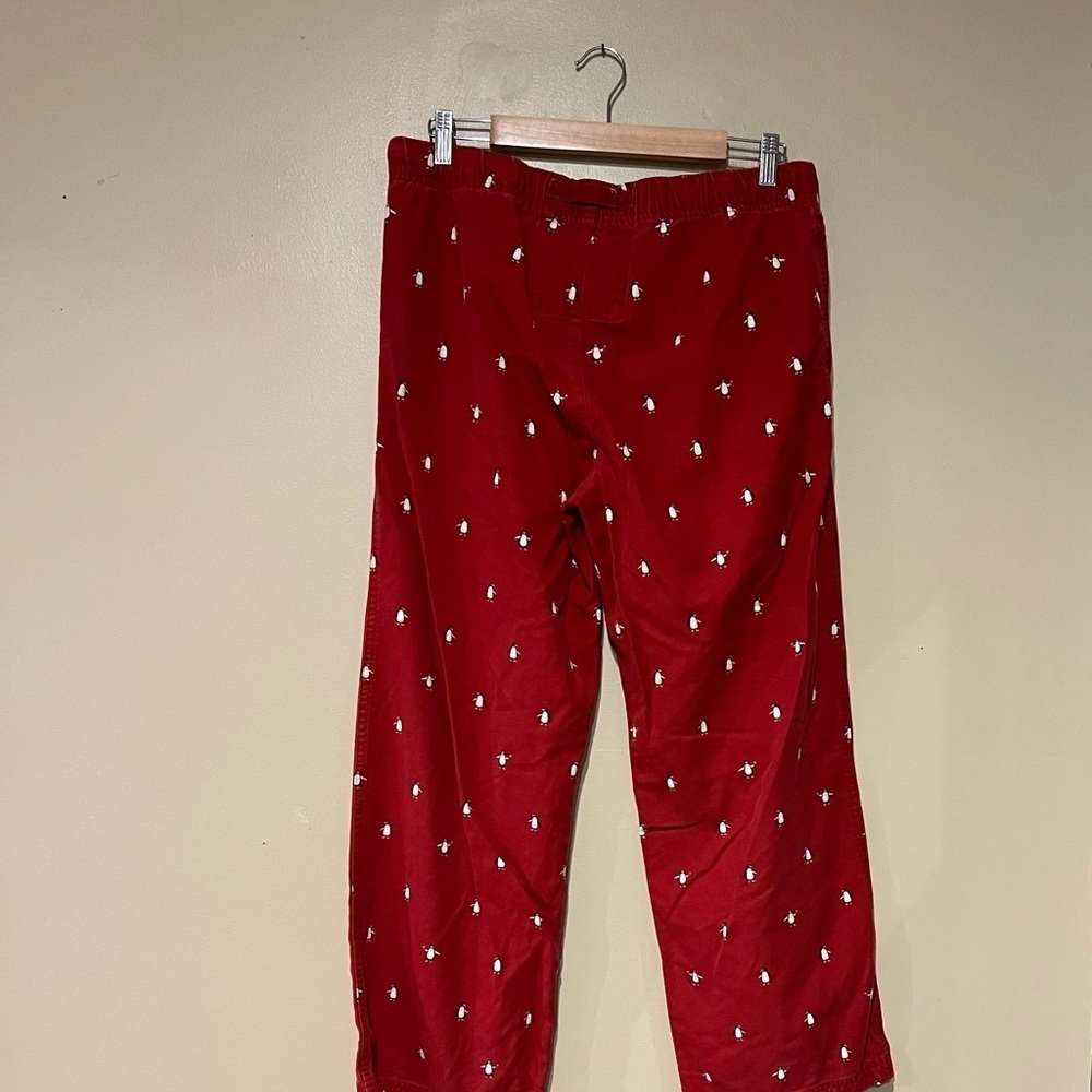 Vintage American Eagle Y2K Men's Size Small Red Penguin Print Lounge Pants - Picture 3 of 6